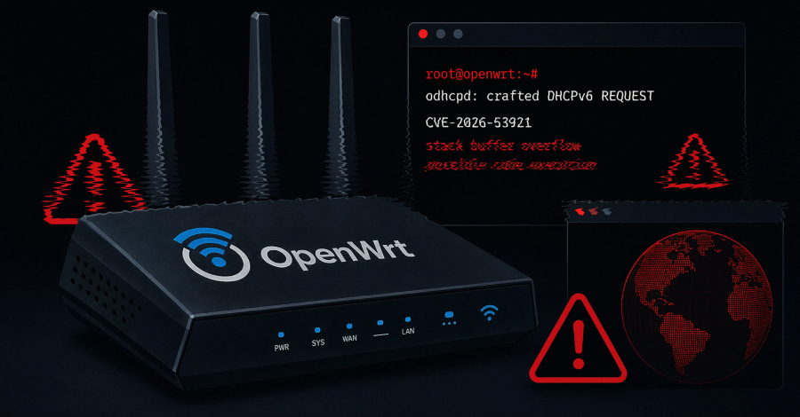 Критическая уязвимость в OpenWrt DHCPv6 позволяет неаутентифицированным атакующим выполнить код с правами root